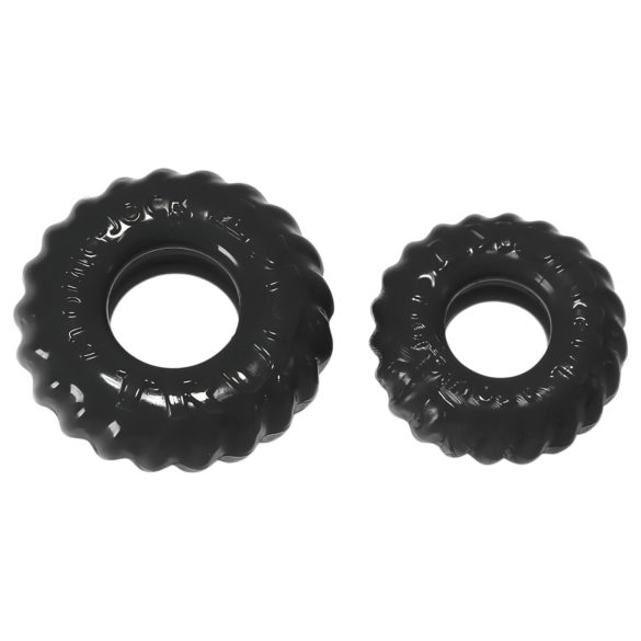 OXBALLS - set de anillos para pene texturizados - silicona negra