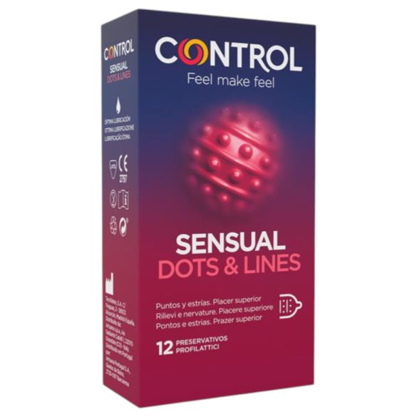 Control - preservativos estriados y punteados (12 uds)
