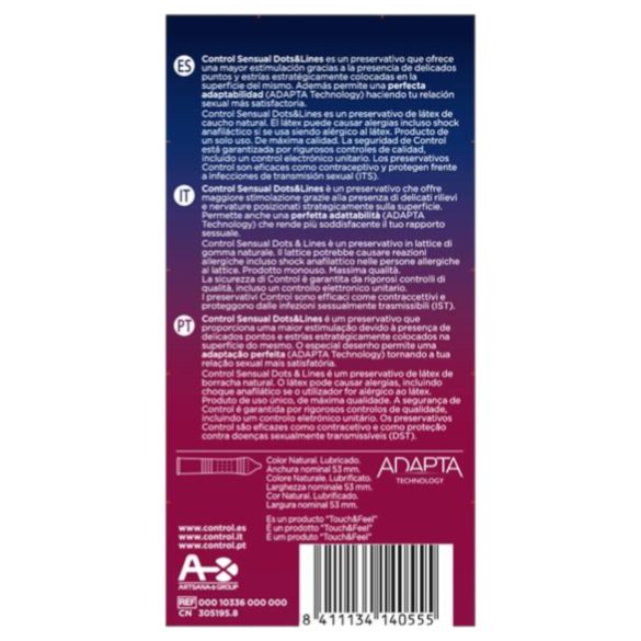 Control - preservativo texturizado - estrías y puntos - 12 unidades