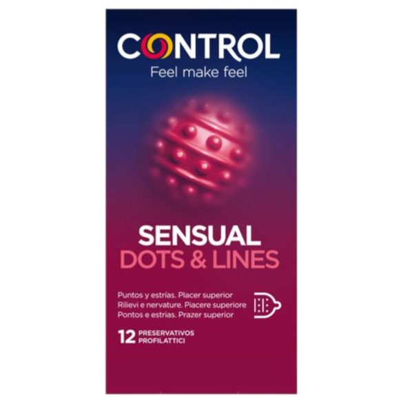 Control - preservativo texturizado - estrías y puntos - 12 unidades