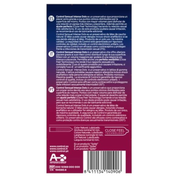 Control - preservativos con texturas de puntos - 12 unidades
