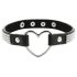 Coquette - collar negro con colgante de corazón y strass