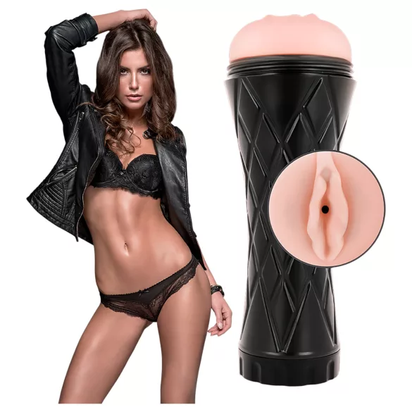 JamyJob - masturbador realista vaginal - funda negra interior natural