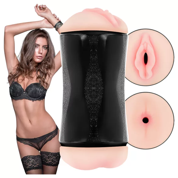 JamyJob - masturbador doble orificio - vagina y ano - color natural