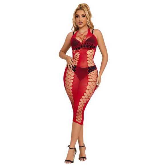 Subblime 952327 - vestido de red con tiras cruzadas - (rojo) - S-L