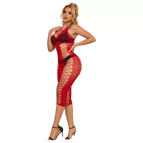 Subblime 952327 - vestido de red con tirantes cruzados (rojo) - Talla S-L