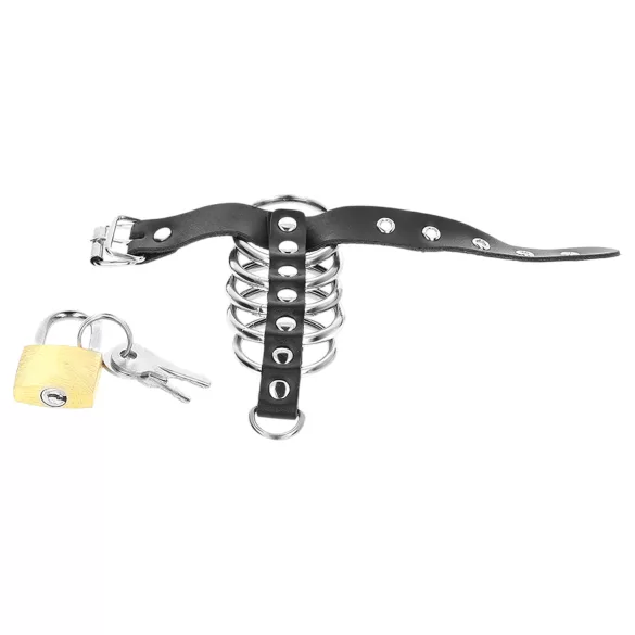 Kink - anillo para pene con aros metálicos - silicona negra