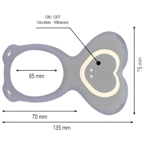 IBIZA - vibrador con arnés - estimulador de clítoris - silicona negra