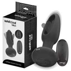   Addicted Toys - vibrador anal con lengua móvil - silicona negra