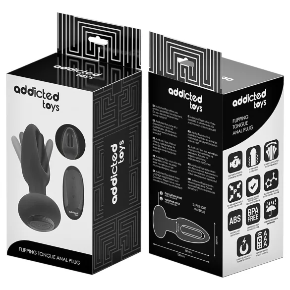Addicted Toys - vibrador anal con lengua móvil - silicona negra