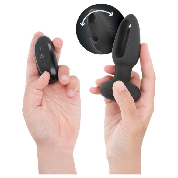 Addicted Toys - vibrador anal con lengua móvil - silicona negra