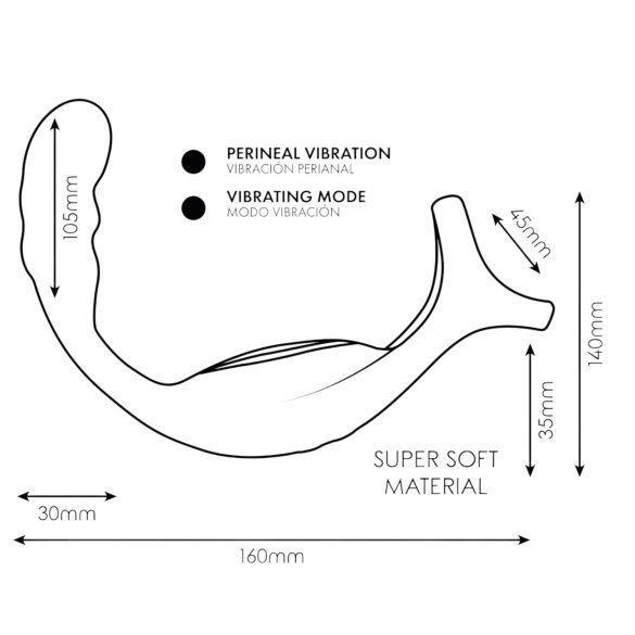 Addicted Toys - vibrador anal con anillo para pene y testículos - silicona negra