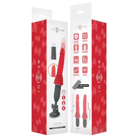 Intense Cynthia - consolador vibrador con ventosa - rojo