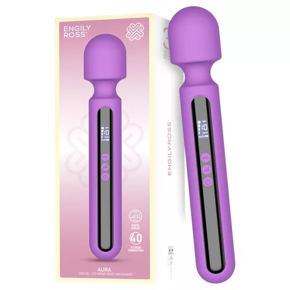 Engily Ross Aura - vibrador masajeador recargable digital - silicona lila