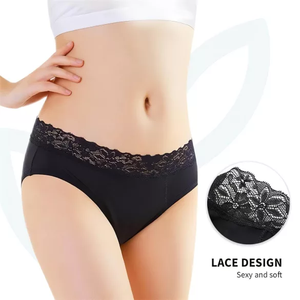 Adalet Natura Super - braga menstrual - absorbente - algodón negro