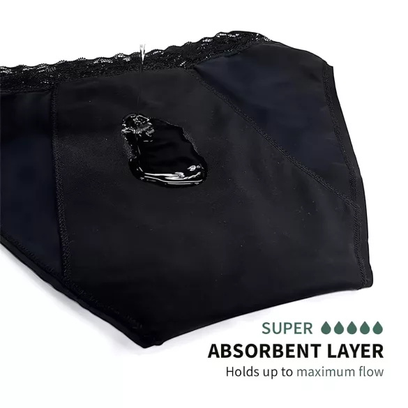 Adalet Natura Super - braga menstrual - absorbente - algodón negro - M