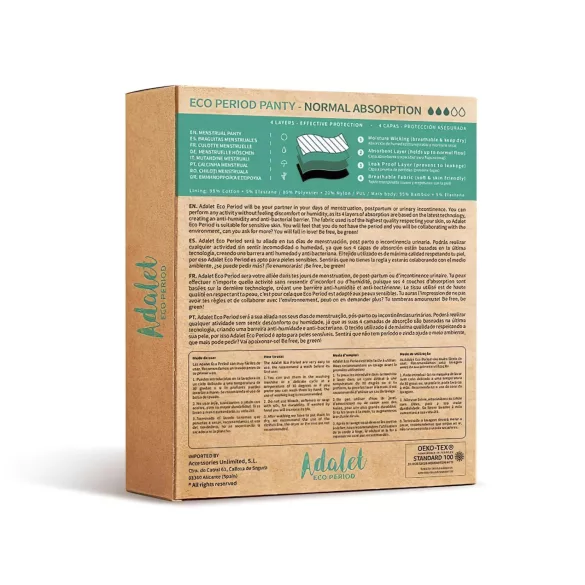 Adalet Flora Normal - braga menstrual - absorción normal - negro - L