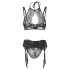 Adalet Evelyn - conjunto lencería 3 piezas encaje - negro