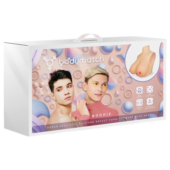 INTOYOU - Pecho realista con arnés - silicona - color natural