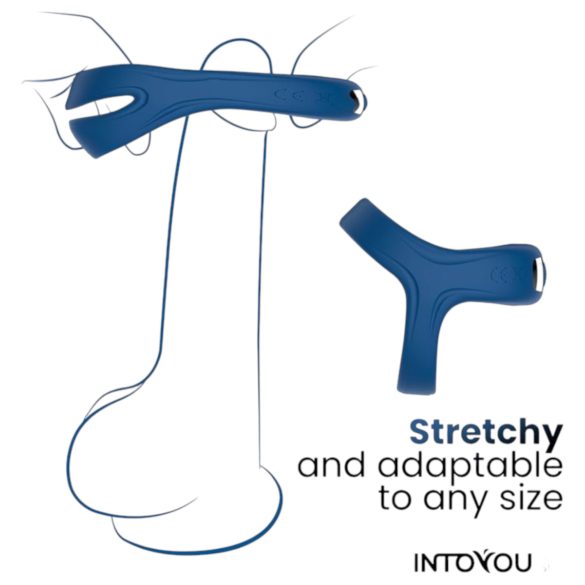 INTOYOU - anillo vibrador pene y testículos inteligente - silicona azul