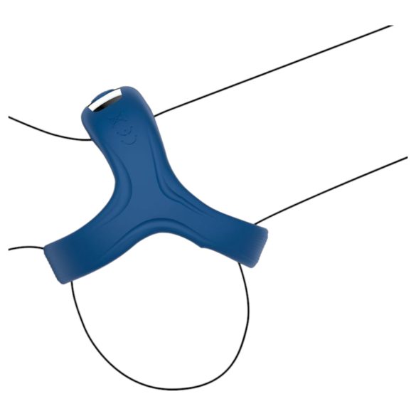 INTOYOU - anillo vibrador pene y testículos inteligente - silicona azul