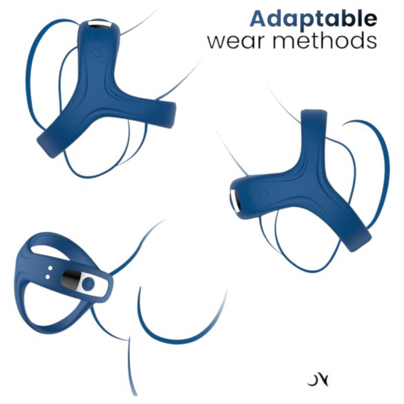 INTOYOU - anillo vibrador pene y testículos inteligente - silicona azul