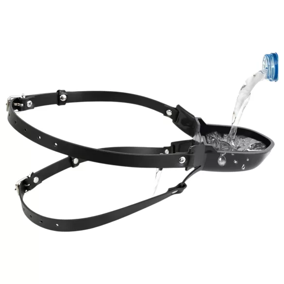 Latetobed - mordaza bucal con bebedero - silicona negra