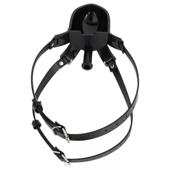 Latetobed - mordaza bucal con bebedero - silicona negra