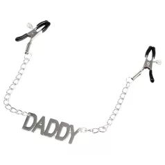 LateToBed Daddy - pinzas para pezones - metal - plata