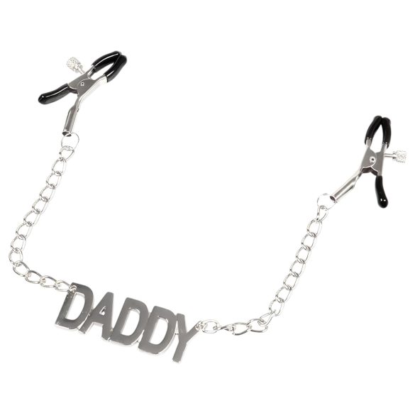 LateToBed Daddy - pinzas para pezones - metal - plata