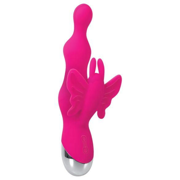Evolved - vibrador rosa con perlas y brazo estimulante