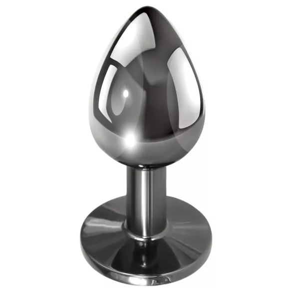 Evolved Black Gem - juego de plugs anales metálicos con gema negra (plateado)