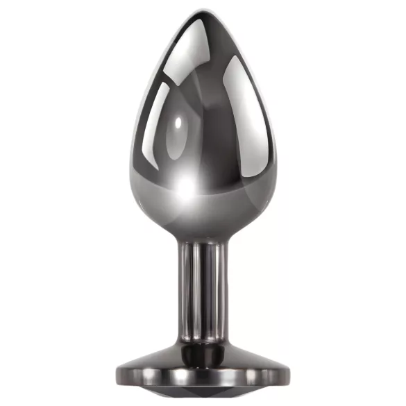Evolved Black Gem - juego de plugs anales metálicos con gema negra (plateado)
