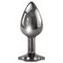 Conjunto de Plug Anal Metálico "Joya Negra" (Plata)
