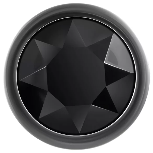 Evolved Black Gem - juego de plugs anales metálicos con gema negra (plateado)