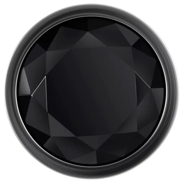 Evolved Black Gem - juego de plugs anales metálicos con gema negra (plateado)