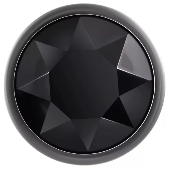 Evolved Black Gem - juego de plugs anales metálicos con gema negra (plateado)