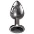 Conjunto de Plug Anal Metálico "Joya Negra" (Plata)