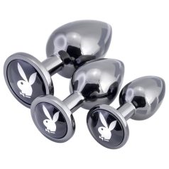 Set de plugs anales - Playboy - 3 piezas (plateado)