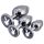 Playboy - Set de plugs anales 3 piezas (plateado)