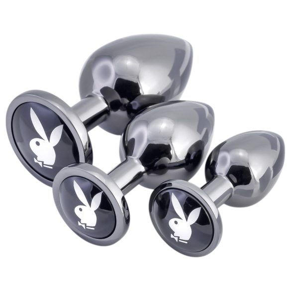 Set de plugs anales - Playboy - 3 piezas (plateado)
