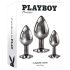 Set de plugs anales - Playboy - 3 piezas (plateado)