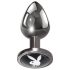 Playboy Tux - plug anal pequeño (plateado)