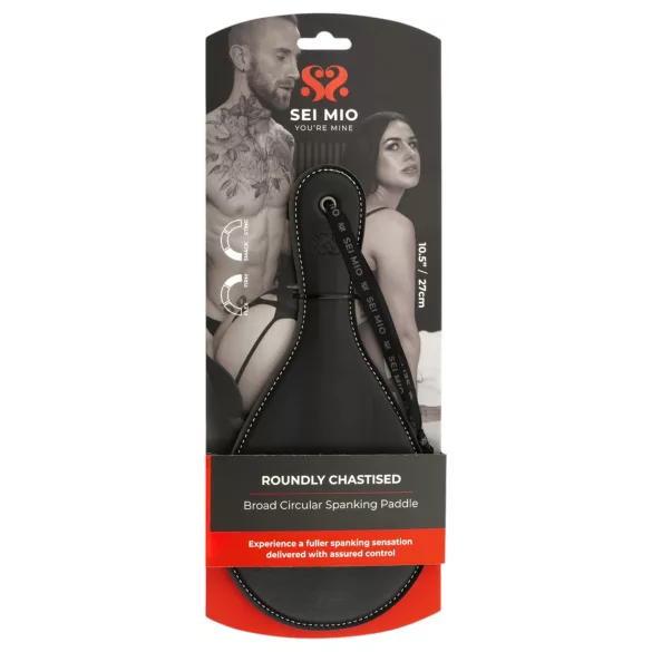 Sei Mio - paleta para azotes cabeza redonda - cuero negro