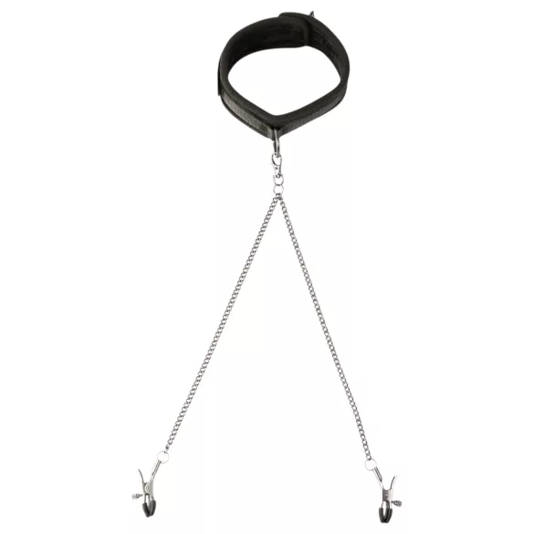 Sei Mio - collar con pinzas para pezones - negro
