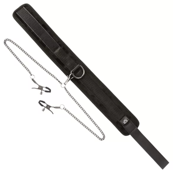 Sei Mio - collar con pinzas para pezones - negro