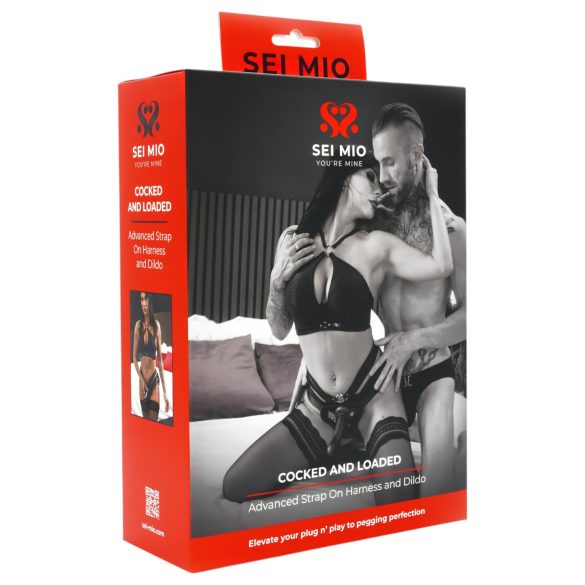 Sei Mio - consolador con arnés - 15 cm (negro)