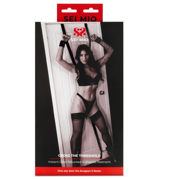 Sei Mio - cruz bondage para puerta - sujeción ajustable - negro