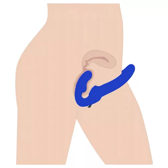 Strap U Revolver II - arnés con consolador vibrador - silicona azul