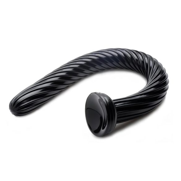 Hosed Spiral Anal Snake 19 - consolador anal con ventosa - silicona negra